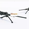 Heavy Machine Guns With Tripod Mounts And Long Barrels On