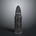 Tactical Military Style Black Bullet With Perforated Top And Warning Label
