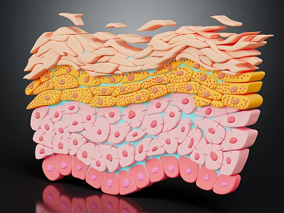 Medical Device For Skin Structure Anatomical Education With Layered Cell Display Model 3d model
