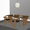 Quiet Style Dining Table and Chair Ancient Style Dining Table and Chair Modern Dining Table and Chair Dining Table and Chair 3d model
