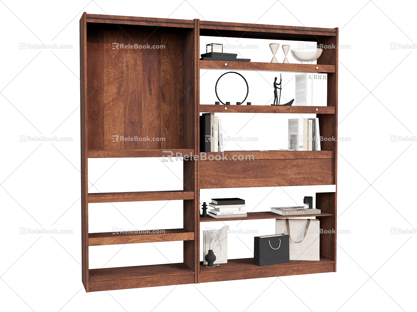 Log Wall Cabinet Storage Cabinet Ornaments Storage Rack Books Books 3d model