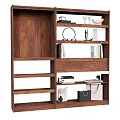 Log Wall Cabinet Storage Cabinet Ornaments Storage Rack Books 3d model
