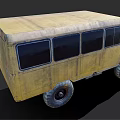 Vintage Green And Yellow Truck With Large Tires And Rustic Exterior Design