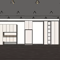 Modern Simple Wardrobe Simple Entrance Cabinet Corner Cabinet 3d model