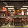 Fun Mario Themed Restaurant Interior With Question Mark Block Neon Signs And City Night View
