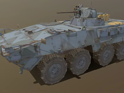 Tactical Armored Functional Vehicle With Wheeled Design Mounted Weapon System And Armor Plating 3d model