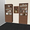 Antique Solid Wood Bookcase Dustproof Glass Bookcase Floor-standing Wall Storage Bookcase Multi-layer Storage Cabinet Storage Rack Bookshelf 3d model