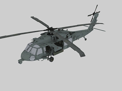 US MH60S Helicopter US Navy Gunship Transport Helicopter Military Helicopter Carrier 3d model