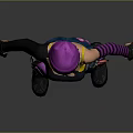 Game Movie Character Wearing Purple Beanie Black Top Blue Ripped Jeans Arm Warmers And Boots