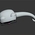 Cat Shaped Decorative Ornament Set With White Body Pink Ears Black Glasses And Green Eyes