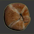 Freshly Baked Golden Croissant With Flaky Layers And Buttery Texture On Dark Background