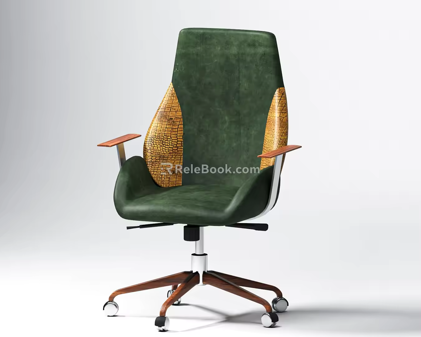 Modern Study Office Chair Leather Office Chair Boss Chair Lift Chair Universal Wheel Chair Green Leather Chair 3d model
