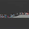Urban Outdoor Stepped Platform With People Sitting Standing And Gathering