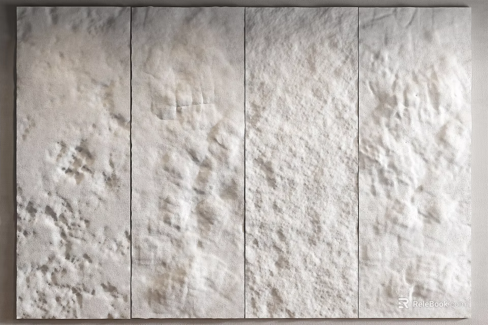 Elegant Light Luxury Wall Design With Natural Stone Texture And Decorative Panels 3d model 