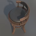 Stylish Wooden Stool With Gray Cushion And Comfortable Design For Home Use