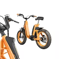 Orange Electric Bike With Thick Tires And Unique Design