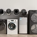 Modern Front Load Washing Machines In Gray White Black With Sleek Design And Control Panels