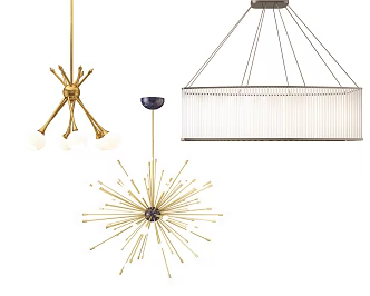 Post-modern chandelier luminaire combination 3d model