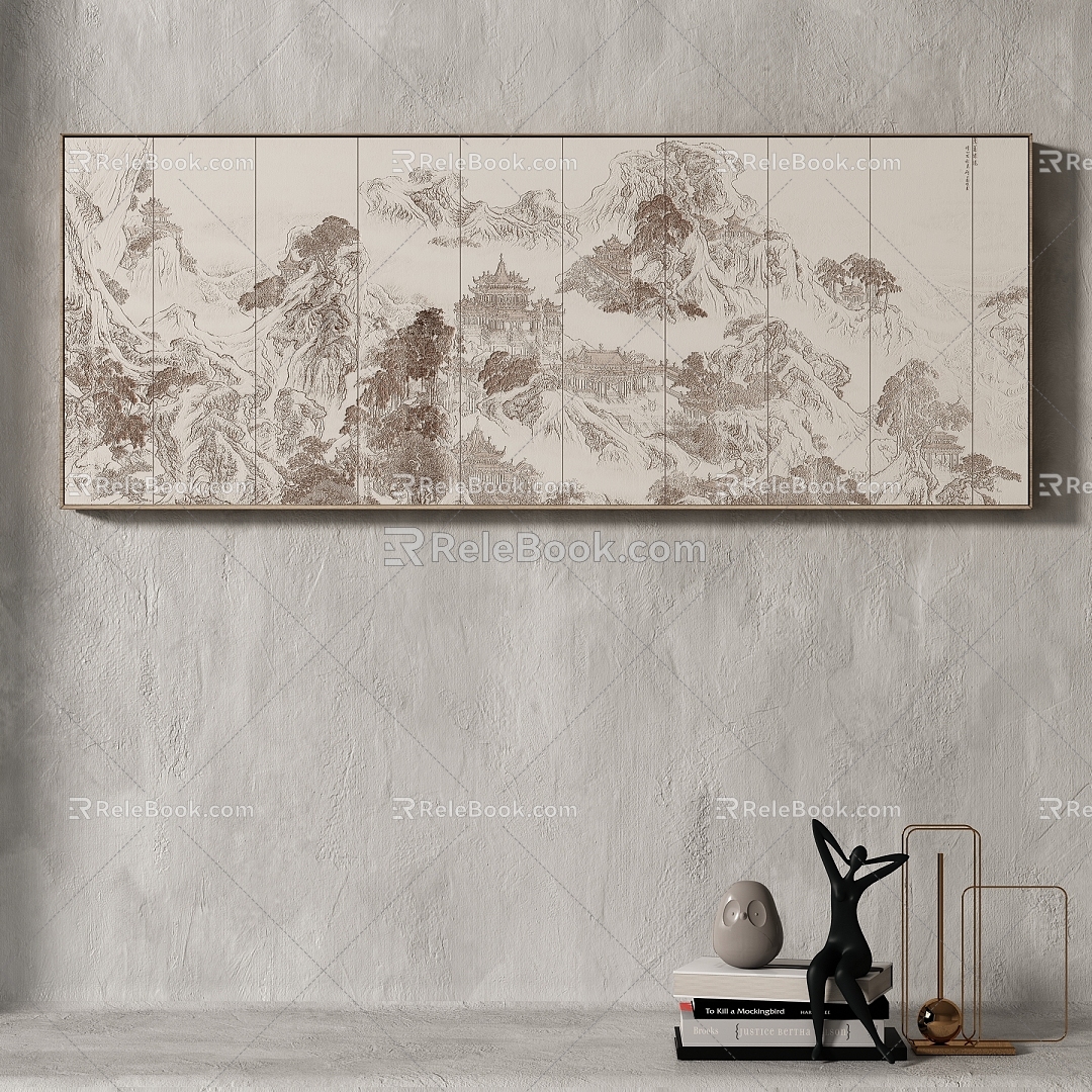 Chinese modern decorative painting 3d model