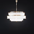 Elegant Modern Crystal Chandeliers With Hanging Crystal Strips And Circular Design