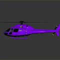 Detailed Purple Helicopter 3D Model With Rotors Shiny Body And Modern Design