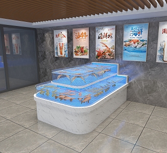 Modern Seafood Pond 3d model