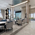 Modern Luxury Bright Sales Office Interior With Marble Floor And Spacious Comfortable Reception Lounge