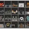 Decorative Ornament Set With Various Sculptures Vases And Animal Figures For Home Decor