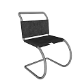 Modern Black Office Chair With Chrome Metal Frame And Comfortable Seat