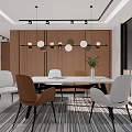 Modern Living Dining Room Interior With Sofa Coffee Table And Marble TV Wall Decor