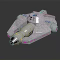 Sleek Metallic Silver Futuristic Spaceship Model 3D Render Structural Design Details