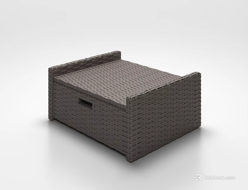Modern Brown Woven Coffee Table With Storage Space And Functional Design 3d model