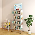 Multi layered Display Shelf Holding Packaged Food Items In Retail Store 3d model