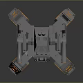 Sci Fi Mechanical Creature With Spider Legs Cannons Gray Armor And Orange Details 3d model