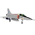 Gray Fighter Jet With Green Cockpit Wing Mounted Weapons And Red White Blue Tail