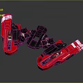 Red And Black Mechanical Structure With Multiple Joints And White Components 3d model
