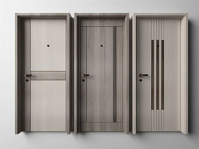 Modern swing door single door 3d model