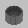 Gray Circular Object With Vertical Ribbed Structure 3D Rendered Decorative Model 3d model