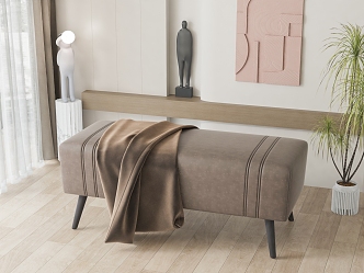 modern bed end stool sofa stool 3d model