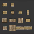 Wooden Floating Platforms With Various Sizes And Railings For Outdoor Use
