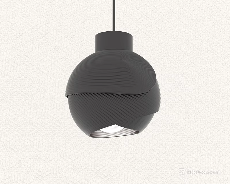 Modern Black Irregular Shaped Pendant Light With Textured Spherical Design For Interior Decor 3d model