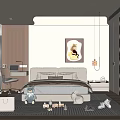 Cozy Kids Room Interior With Bed Stuffed Toy Desk Toys Rug And Decorative Painting