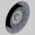 Circular Modern Mirror with Spiral Texture and Reflective Surface Showing Room Interior