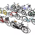 Assorted Colorful Bicycles Collection With Different Styles And Designs
