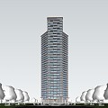 High-rise residential buildings in modern residential areas 3d model