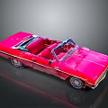 Red Open Top Convertible Car With Shiny Body And Reflective Surface Design 3d model