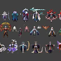 Fantasy Characters And Mythical Creatures With Diverse Costumes And Detailed Designs