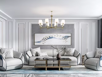 Jane European living room sofa coffee table 3d model