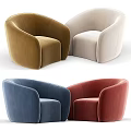 Modern Accent Chairs In Multiple Colors With Velvet Upholstery And Curved Design