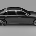 Black Luxury Sedan With Streamlined Design Large Alloy Wheels And LED Headlights